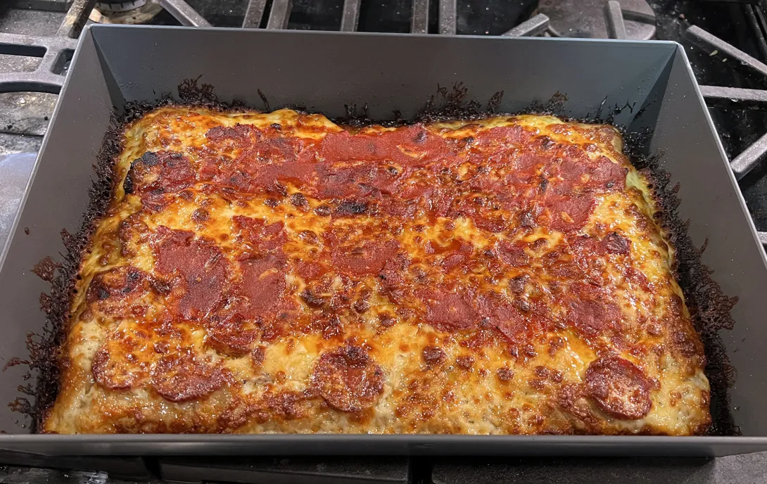 Pizza in pan