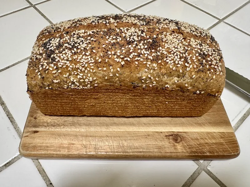 sourdough seeded loaf pan