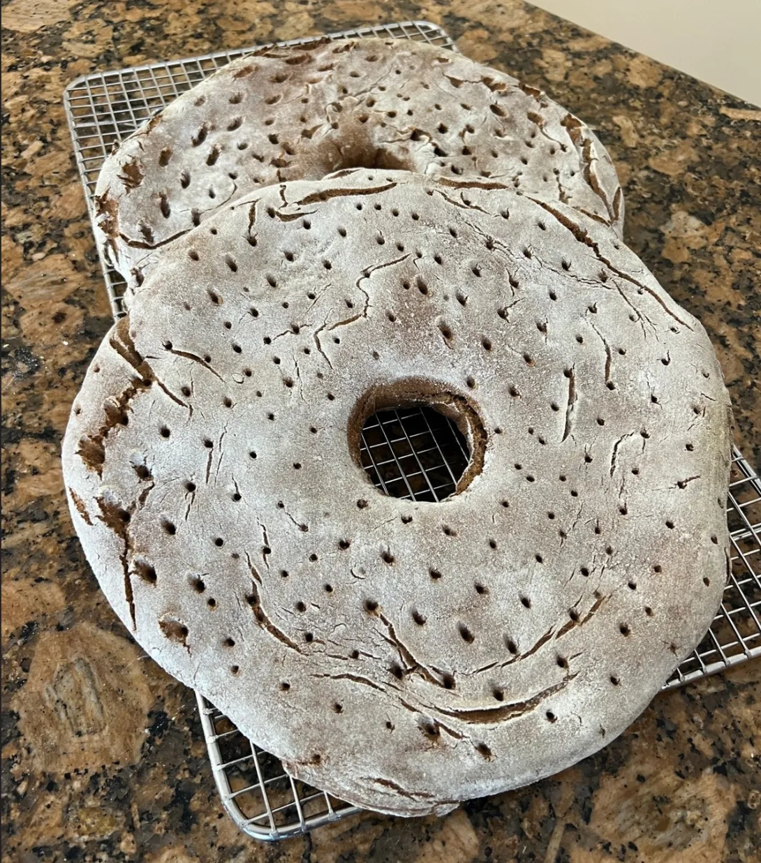round rye loaves