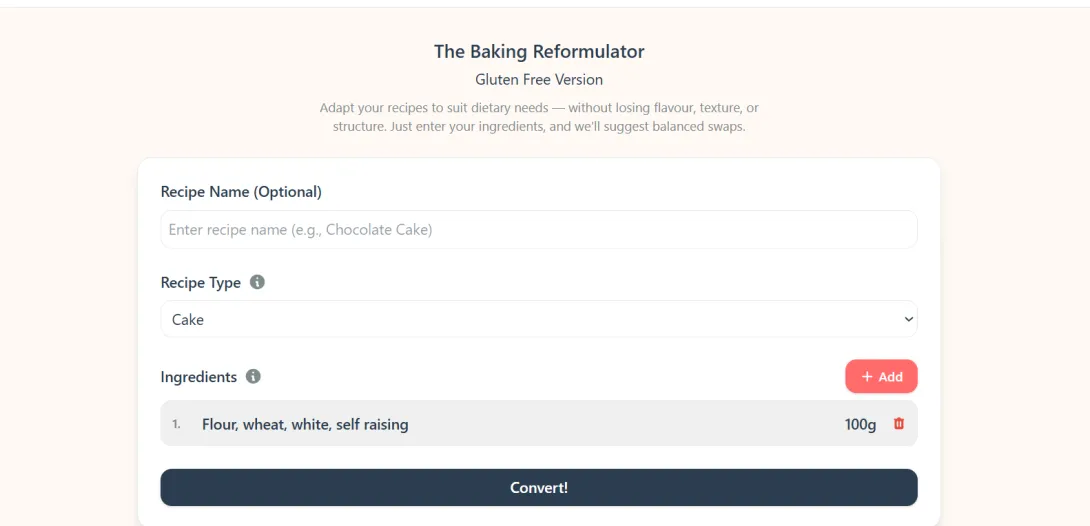 The Baking Reformulator