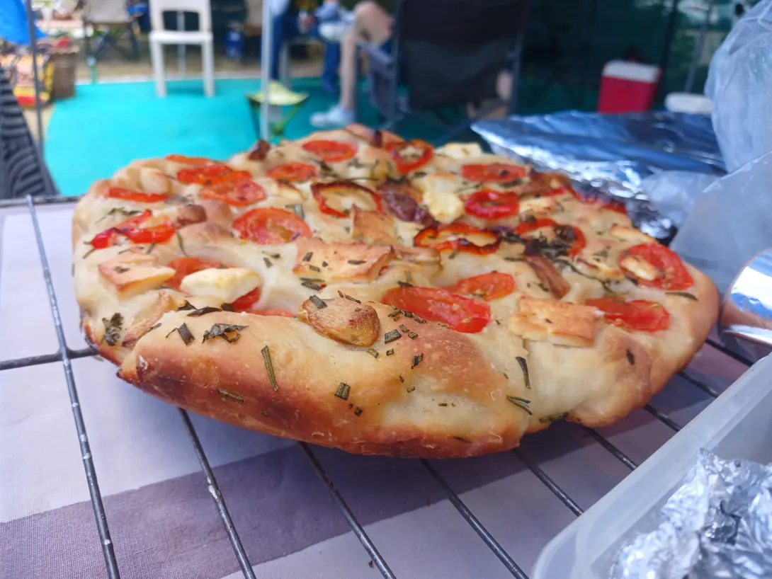 Focaccia cooked on the barbeque (braai)