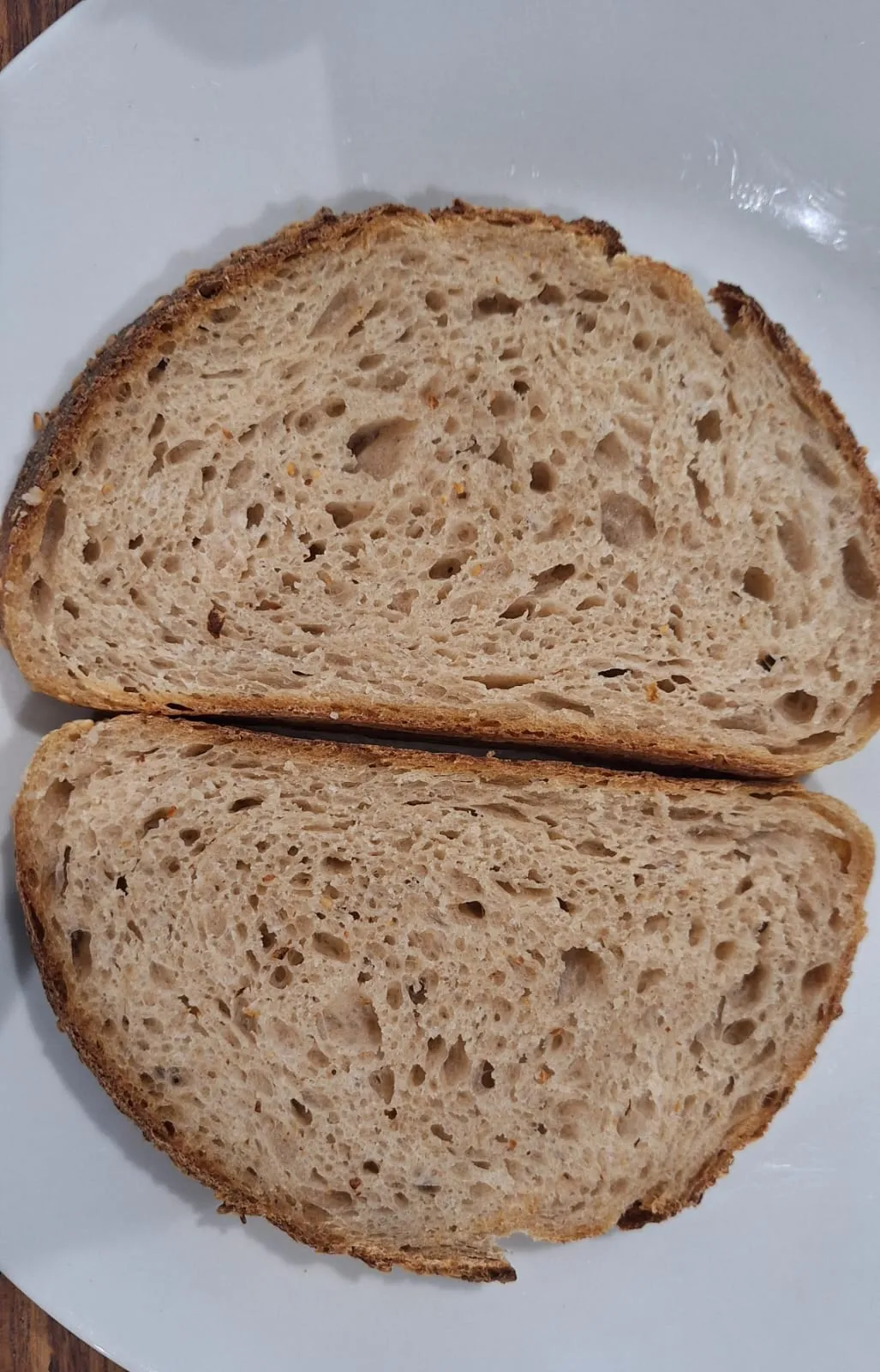 sliced bread on plate.jpeg Sliced bread on plate showing crumb
